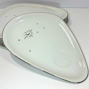 MCM Aristocrat Arita Yaki Fine China Moon Glow & Crown Star Snack Plates - 8